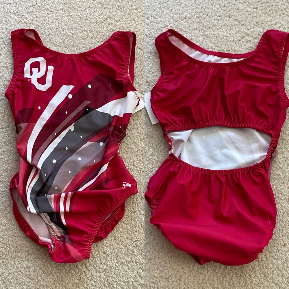 NWT Foxy’s OU Oklahoma University Sooners Gymnastics Leotard Many Sizes